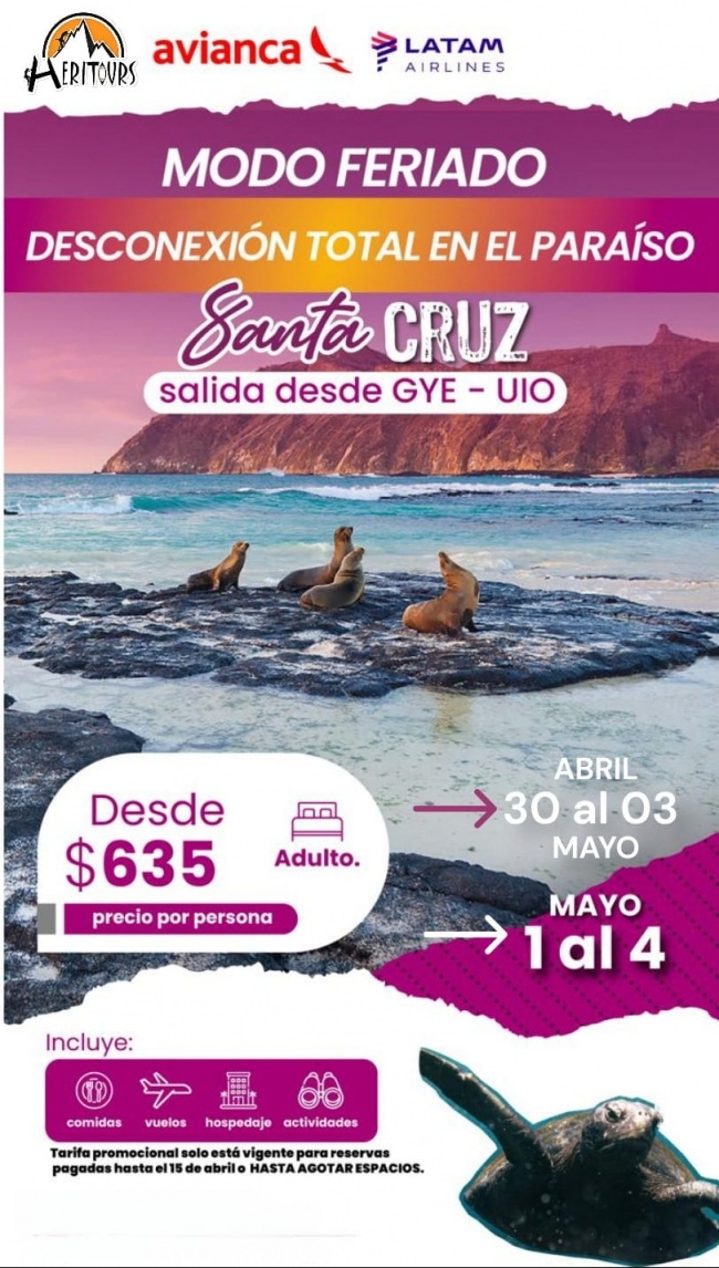 🇪🇨 🏝️🐢 � SANTA CRUZ - MODO FERIADO !